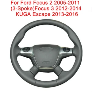 Car Steering Wheel Cover For Ford Focus 2 2005-2011 (3-Spoke)Focus 3 KUGA Escape - Picture 1 of 6