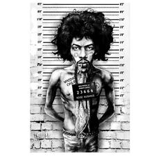 Jimi Hendrix Mugshot by Marcus Jones Screaming Demons Tattoo Art Print Poster