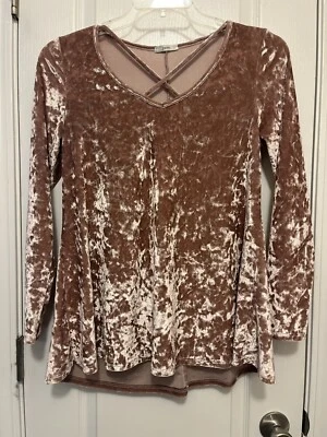 Blusa Jodifl Mujer Talla M Rosa Terciopelo Mangas Largas Romántica Boho Hada Swiftie Foto 1 de 4