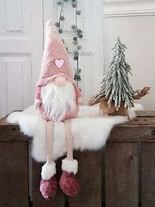Kantenhocker Weihnachten X-MAS Weihnachtsmann Deko Figur sitzend aus Textil 