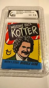 1976 Topps WELCOME BACK KOTTER Sealed Wax Pack Gum Gabe Travolta GAI 7.5 NM MINT - Bild 1 von 2