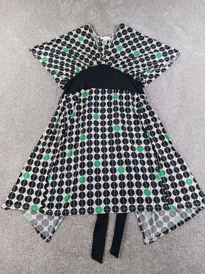 Vestido para mujer Vertigo Paris grande negro geométrico mezcla de poliéster vintage Foto 1 de 4