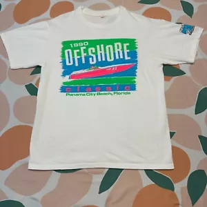 Camisa de Carrera Campeonato Mundial Offshore DE COLECCIÓN Para Hombre Grande Blanca Años 90 Vela - Imagen 1 de 11