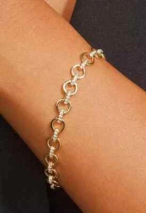 Women Wedding Bracelet 3Ct Round Cut Lab Created Diamond 14K Yellow Gold Plated - Picture 1 of 9