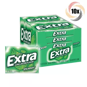 Full Box 10x Packs Wrigley's Extra Spearmint Flavor Gum | 15 Sticks Per Pack - Picture 1 of 5