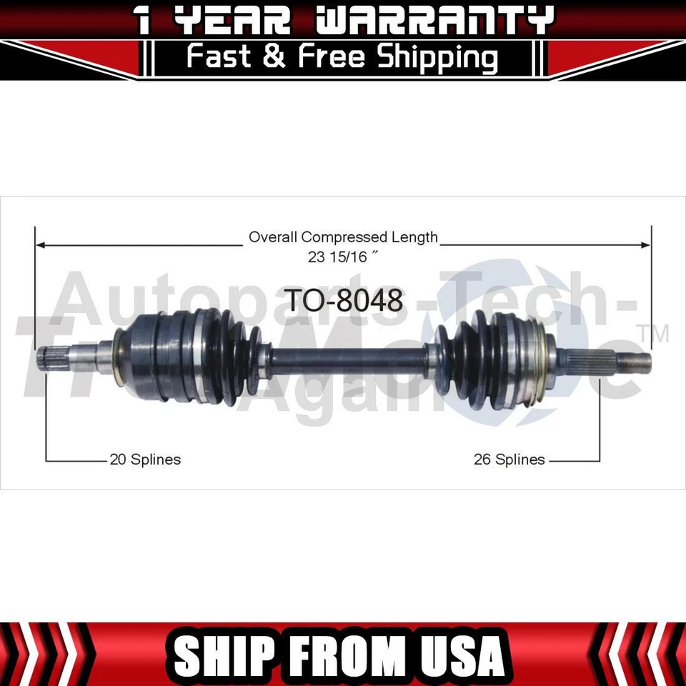 TrakMotive 1 Rear Left CV Axle Shaft Fits 1992-1995 Toyota MR2 - Image 1 of 1
