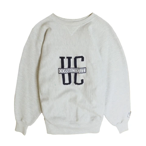 Vintage University Of Connecticut Sweatshirt Crewneck Size Large Embroidered 90s Cover