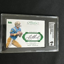 2017 PANINI FLAWLESS COLLEGIATE TEAM SLOGAN SIGNATURES EMERALD 5/5 TROY AIKMAN