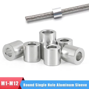 Aluminum Sleeve Round Steel Wire Rope Cable Ferrule Crimping Sleeves M1-M12 - Picture 1 of 9