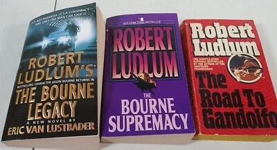 Robert Ludlums Lot Of 3 Collectible Books Bourne Legacy Road TO Gandolfo Vintage - Image 1 of 4