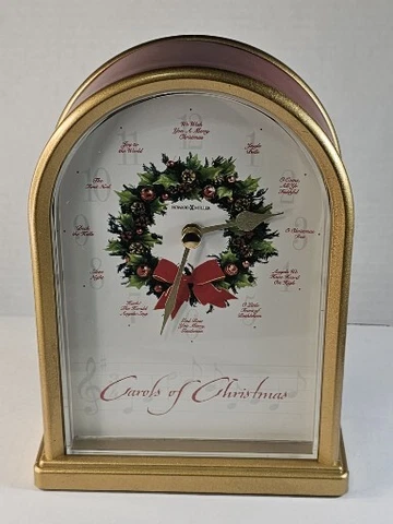 Howard Miller Carols Of Christmas 2 Hourly Chime Desk Clock *Tested* Cover