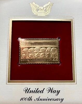 Golden Replicas United States Stamp 1987 United Way 100th Anniversary - Image 1 of 3