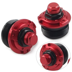 2x Regolatore Ammortizzatore Forcella Anteriore 47MM per YAMAHA R15 V3 2017-19 Moto Rosso - Foto 1 di 6