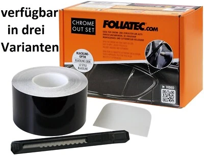 Chrome Out Set Kit Schwarz FOLIATEC Black Delete Film Off Zierleisten Folie 15m