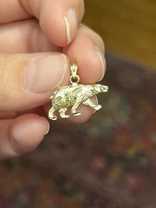 14k Gelbgold Eisbär Anhänger - Bild 1 von 7