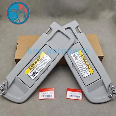 New Pair Driver & Passenger Side Light Gray Sun Visor For 2006-2011 Honda Civic Foto 1 de 4
