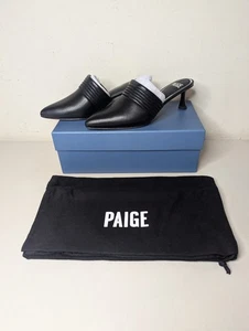 Mules Paige Punta Punta Negra Amapola Para Mujer Talla 6 con Caja + Cubierta Deslizante NUEVO - Imagen 1 de 13