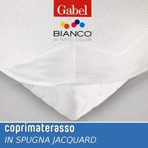 Coprimaterasso MATRIMONIALE in spugna JACQUARD GABEL Bonne Nuit bianco + fascia - Foto 1 di 1