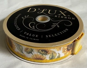 D’Lux Sonnenblume 10’ x 7/8” verdrahtet Handwerk Dekoration Polyesterband ~ LX1028 - Bild 1 von 7