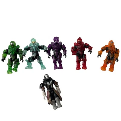 mega construx halo Lot Of 6 Minis Translucent Spartans Rare Purple Destiny Fig - Image 1 of 4