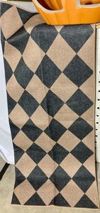 🖤 Checkered “Easy Jute” Entryway Rug – Black, 35.4" x 62.9", Diamond, Washable - Picture 1 of 8