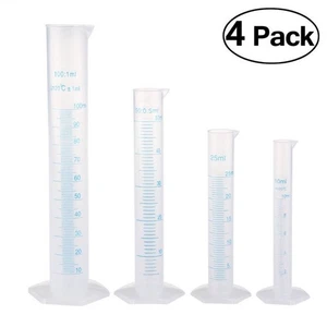 4x/Satz 10ml 25ml 50ml 100ml Messzylinder Glas Glass Graduated Cylinders Set~ - Bild 1 von 10