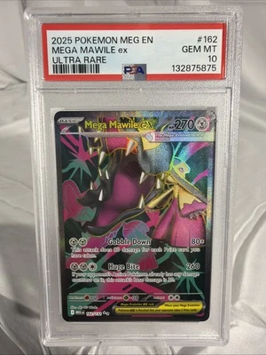English 2025 Pokemon MEG EN-Mega Evolution ULTRA RARE #162 Mega Mawile EX PSA 10 - Image 1 of 2
