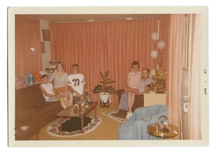Vernacular Snapshot 1967 Teens in Pink Haze Mobile Home Decor Trailer Park - Picture 1 of 1
