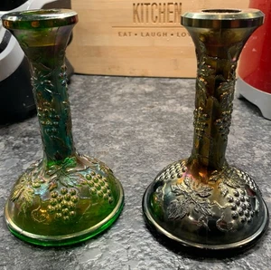 Ringelblume lila Northwood Karneval Glas Traube & Zopfmuster Kerzenständer Set - Bild 1 von 17