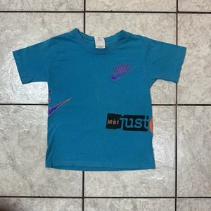Vintage Nike T Shirt Youth Large 90s White Tag Nike Just Do It AOP Tee - Picture 1 of 9