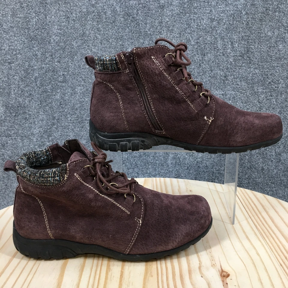 Botas Propet para mujer 7X EE Delaney informales con cordones cremallera botín WFV002S gamuza púrpura Foto 1 de 4