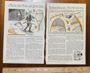 Vtg 1930s article Make this Pair of Genuine Saskatchewan Snowshoes Crafts - Picture 1 of 1
