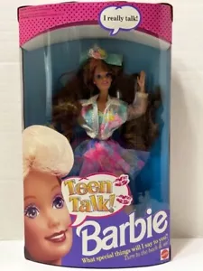 Teen Talk Barbie Doll 1991 Mattel Brunette 5745 Vintage NRFB - Picture 1 of 10