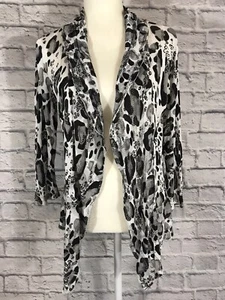 Alberto Makali kleine Strickjacke Rüschenkante vorne offen schwarz weiß gepunktet - Bild 1 von 7