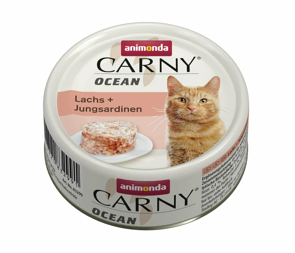 animonda Carny Adult Ocean Lachs + Jungsardinen 12x 80 g Katzenfutter Nassfutter - Bild 1 von 1