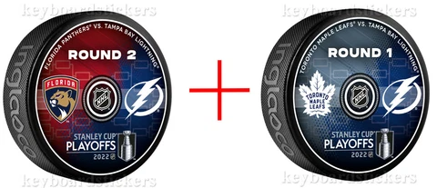 Tampa Bay Lightning 2022 Stanley Cup Playoffs 2 Hockey Puck PKG 1st 2nd Round Cover