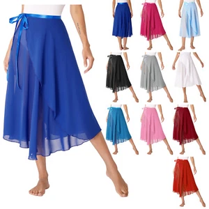 Womens Girls Lyrical Ballet High Low Skirt Dance Performance Long Maxi AU - Picture 1 of 123