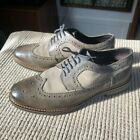Base London, grey leather and suede lace up shoe, UK size 8 (UK 42) (RRP £65)