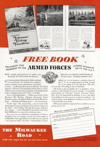 1945 Milwaukee Road: Veterans Victory Vacations Vintage Print Ad - Picture 1 of 1
