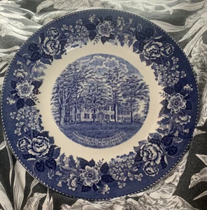 Piatto da cena antq Staffordshire Washington's Headquarters Morristown New Jersey - Foto 1 di 8