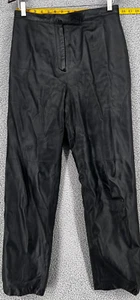 VTG Julie & Andrew Collection Italy Lamb Black Leather Pants Women's Size 12 - Picture 1 of 14