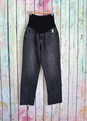 Women's Old Navy Maternity Full Panel Slouchy Straight Cut-Off Jeans 8 LONG NWT - Image 1 of 4