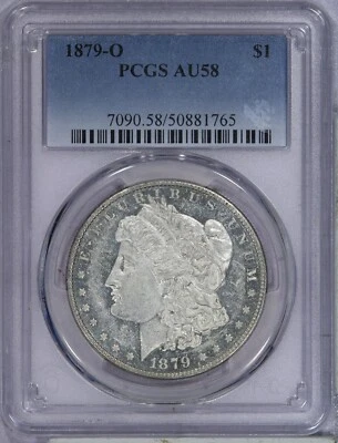 1879-O Morgan Silver Dollar $1 PCGS AU58 - At Least PL + WOW! - Image 1 of 4