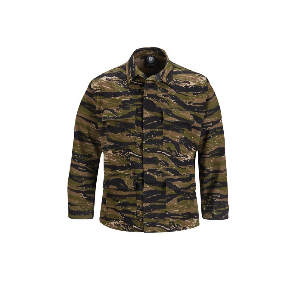 Asian Tiger Stripe Camo BDU Shirt Tactical Military Uniform 4-Pocket Coat Jacket - Image 1 of 4
