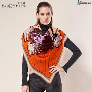 Moda 100% Sarga Lana Bufanda Chal Floral Ex-Grande Cuadrado 55" 2111153210 - Imagen 1 de 3