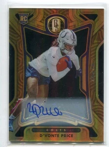 Autógrafo Gold Standard 2022 Black D'Vonte Price 1/1 Indianapolis Colts - Imagen 1 de 2