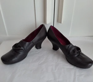 Hotter Donna Court Shoes Brown Leather Block Heel Comfort Concept Size UK 7.5 - Picture 1 of 22