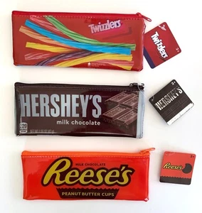 Neu mit Etikett Menge 3 Hershey's Reese's Twizzlers Reißverschluss Vinyl Bleistifthüllen Kosmetiktüten - Bild 1 von 7