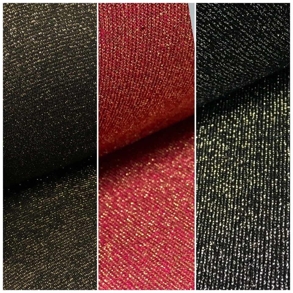 Jersey Stretch Shimmer Metallic Ribbed Dress Fabric 55" Wide Mtex M836 - Image 1 of 1