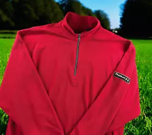 Pullover de golf SDI para hombre 2XL vintage Portland Course rojo 1/4 cremallera parche Dadcore de colección - Imagen 1 de 12